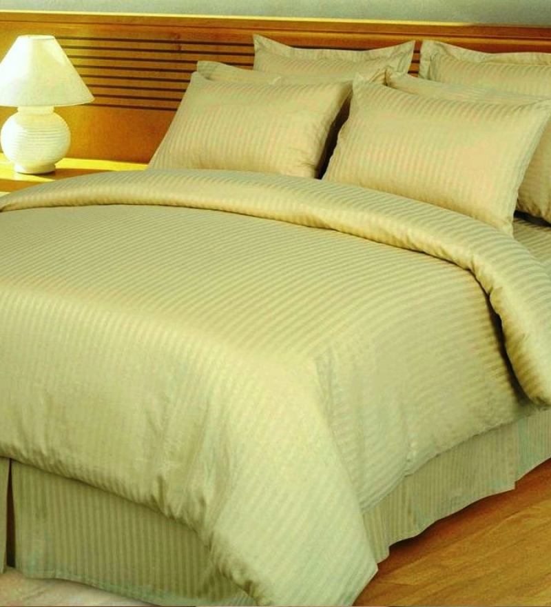 Birla Century Pista Green Satin Stripe Bedsheet by Birla Century Online