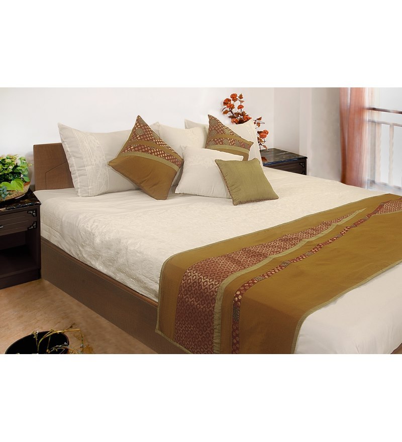 Bianca Designer Gold & Rust Bed Runner Set by BIANCA Online Indian