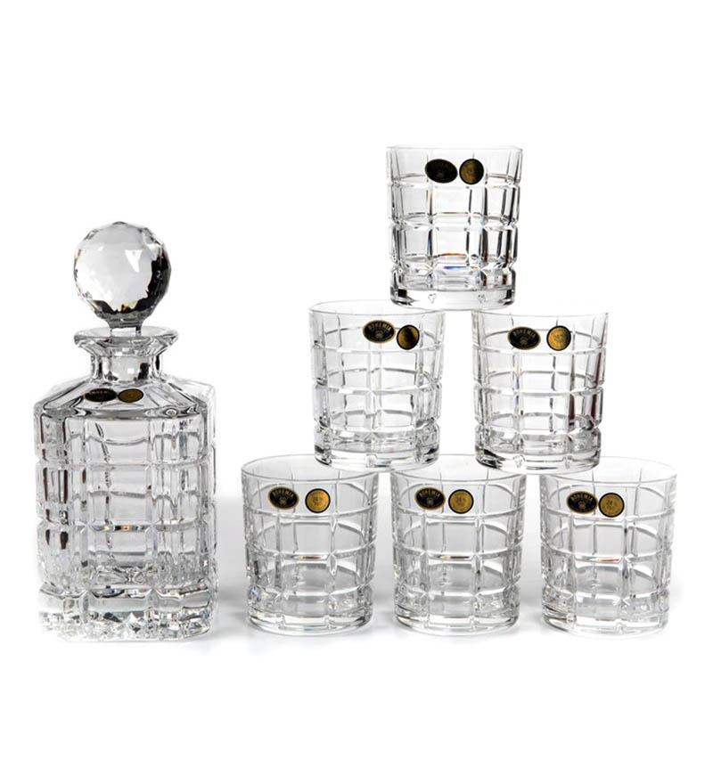 Bohemia Crystal Times Square 6 Piece Decanter Set By Bohemia Online Bar Sets And Decanters