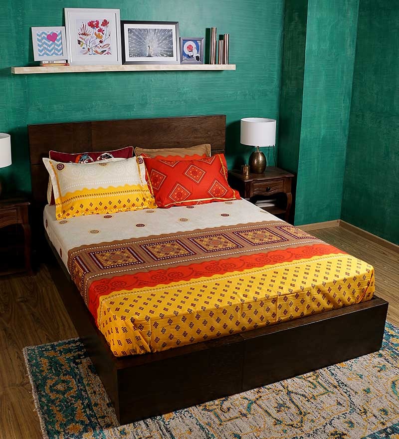 Bombay Dyeing Celebrating India Double Bed Sheet Set by Bombay Dyeing