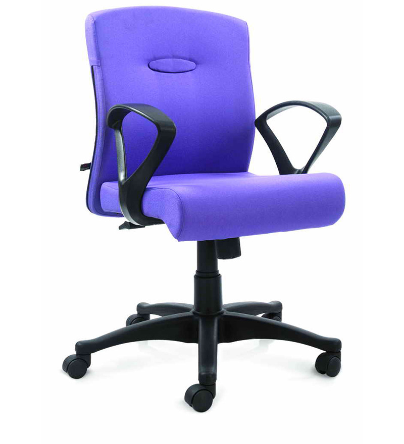 Bravo Mid Back Chair in Blue Colour by Godrej Interio by Godrej Interio