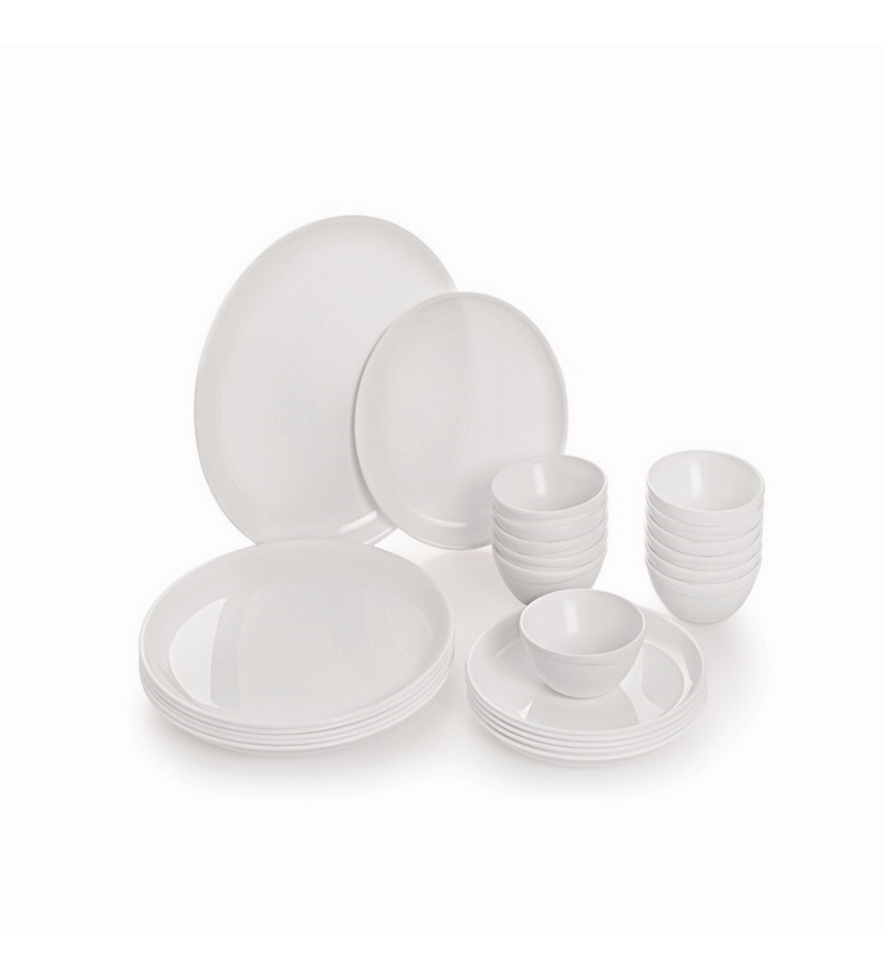 Cello Dinner Set Round 24 Pcs White by Cello Online Melamine