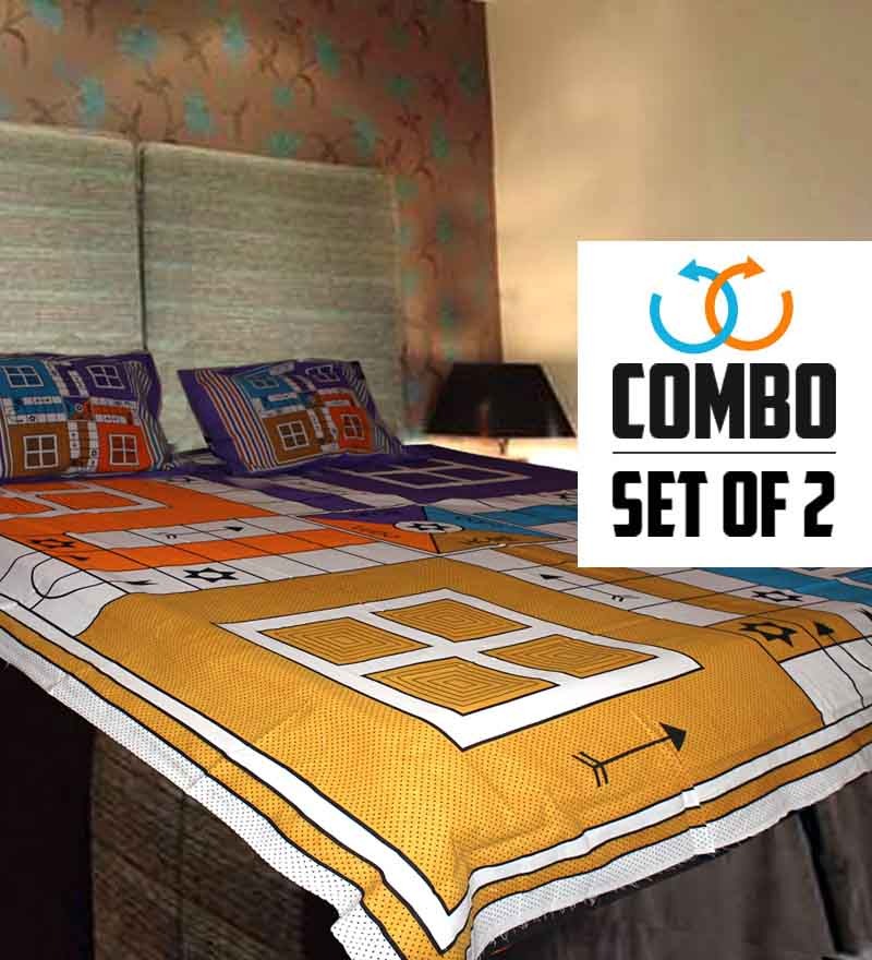 Christy's Ludo Design 2 Double Bedsheets Set by Christy's Online Bed