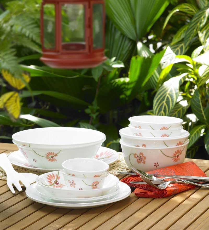 Corelle Asia Pretty Pink 21 Pcs Dinner Set by Corelle Online Dinner Sets Kitchen Pepperfry