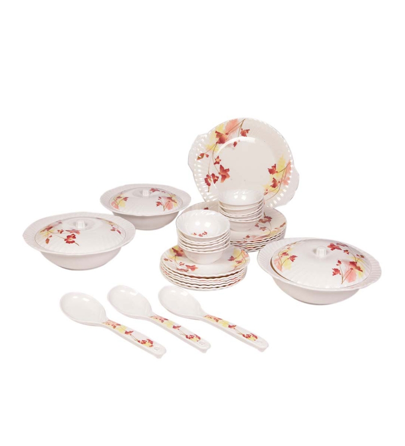 Diamond Crockery Floral Melamine Dinner Set Of 34 Pcs by Diamond Crockery Online Dinner Sets