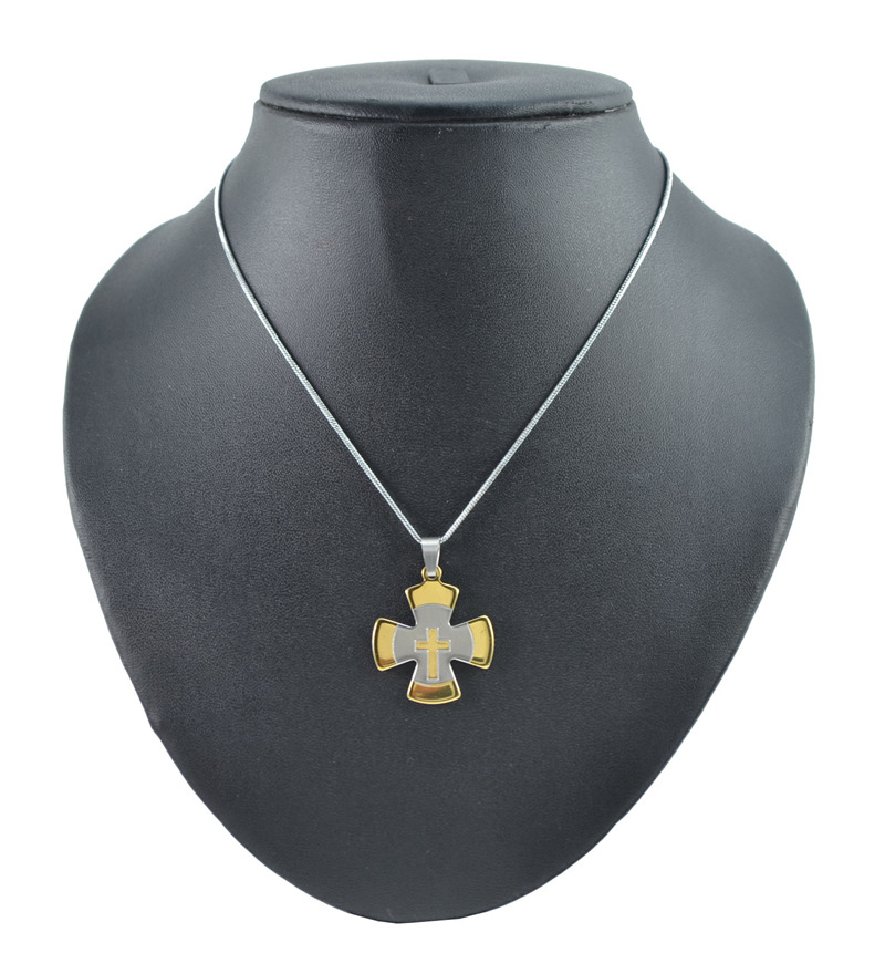 DIOVANNI Protestant Holy Cross Christian Jewelry Pendant For Men by