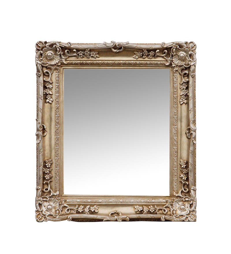 Elegant Arts & Frames Antique Silver Ornamental Decorative Mirror Frame