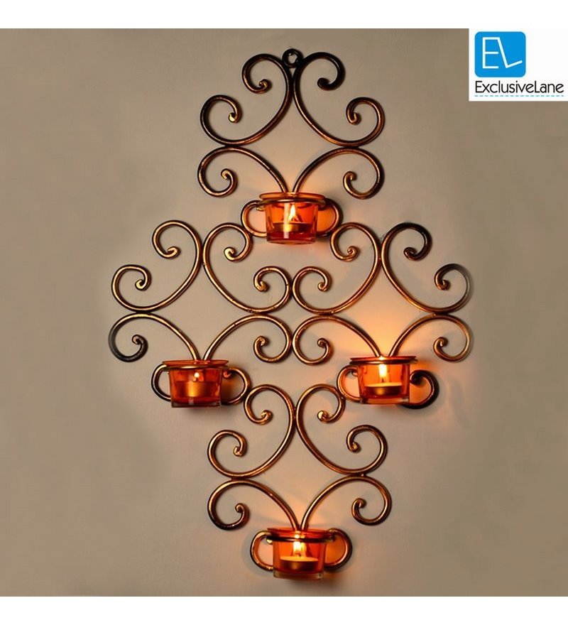 ExclusiveLane Wall Scone with Four Tealights Holders by ExclusiveLane