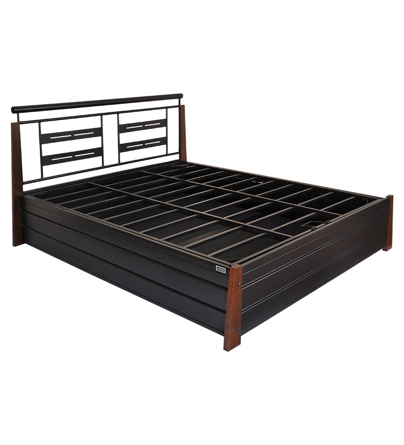 FK Metal Bed With Storage (Queen Size) by FurnitureKraft Online Queen