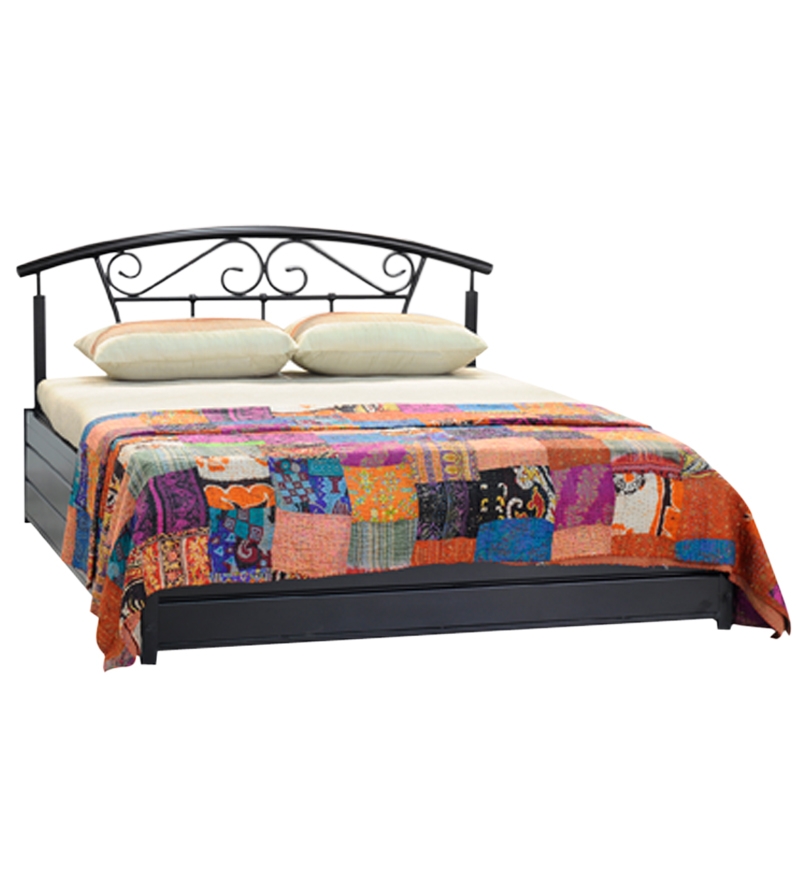 FK Metal Bed With Storage (Queen Size) by FurnitureKraft Online Queen