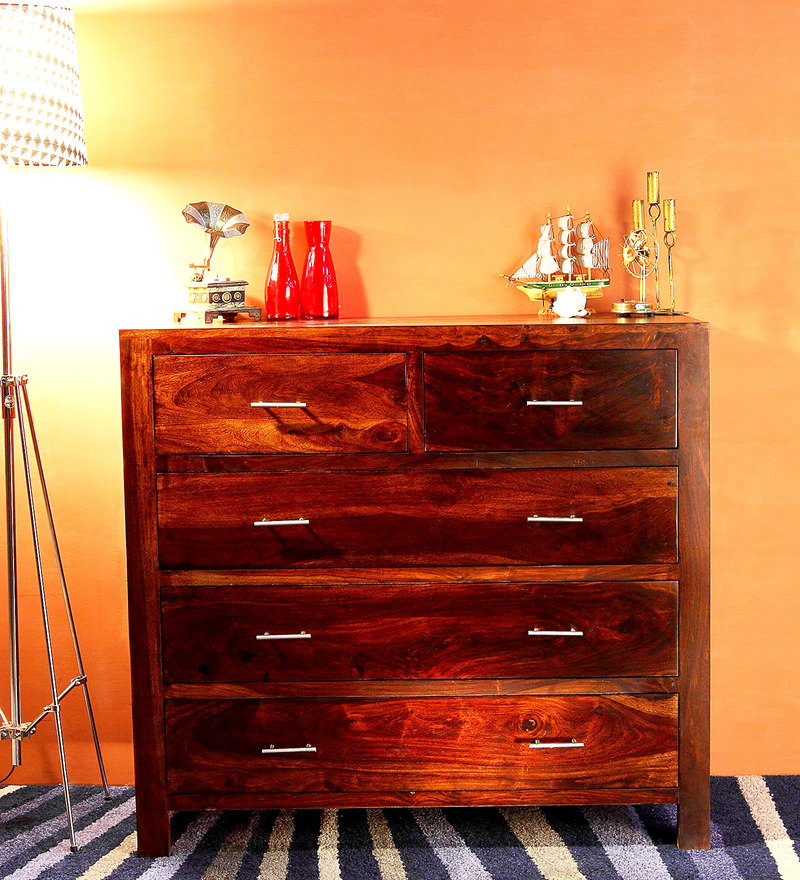 Buy Havana 5 Drawer Chest in Provincial Teak Finish by Woodsworth