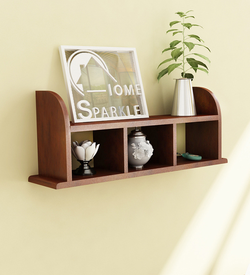 Home Sparkle Brown Straight Wall Shelf by Home Sparkle Online Wall