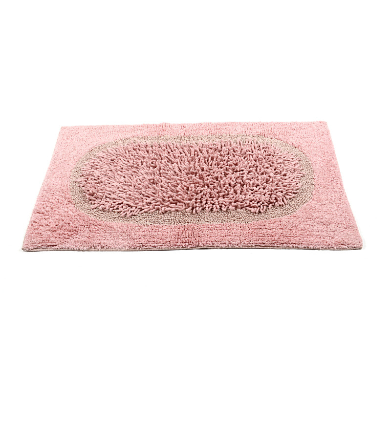 HomeFurry Pink Scrambled Oval Bath Mat by HomeFurry Online Bath Mats