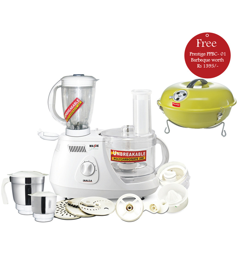 Inalsa Maxie Plus Food Processor with Prestige PPBC 01 Barbeque Free