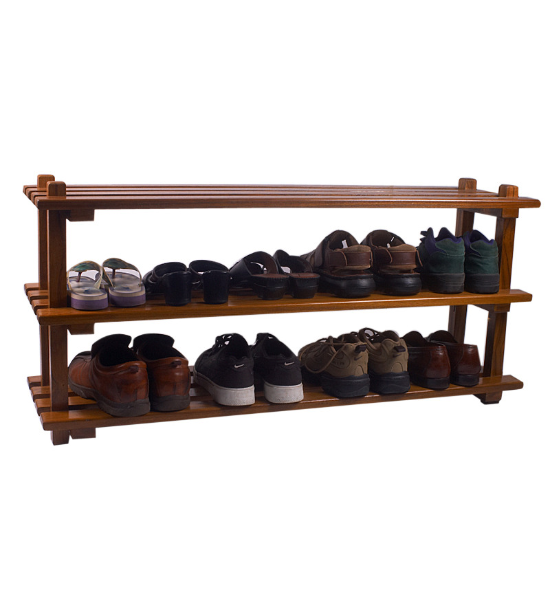 Natural Teak Shoe Rack by RYC Furniture by RYC Furniture Online Shoe