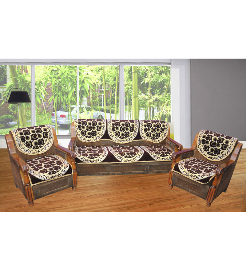 JBG Home Store Luxury Brown Sofa Cover Set ( Set of 6) by JBG Home Store Online Sofa Covers