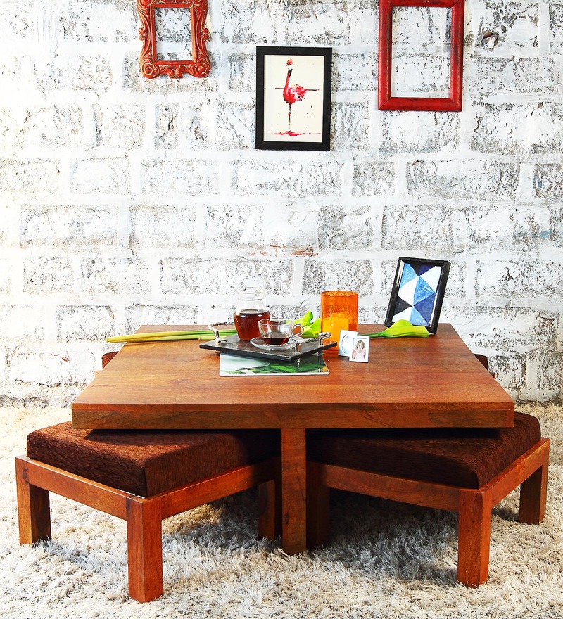 Buy Regina Coffee Table Set in Honey Oak Finish by Woodsworth Online