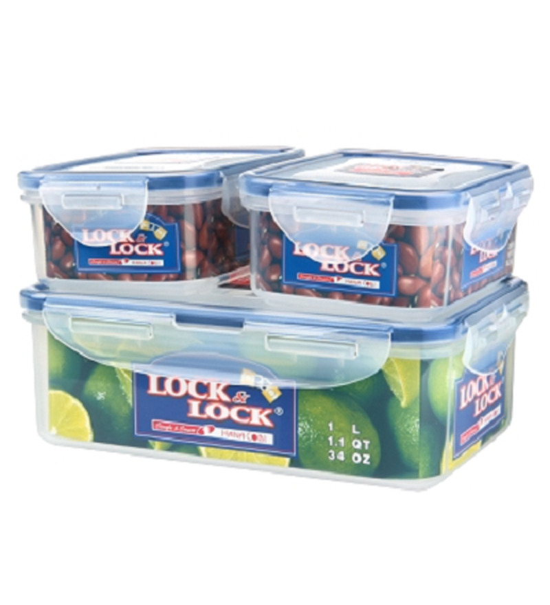 Lock 'N Lock Classic Transparent Storage Container Set of 3 by Lock 'N Lock Online Lock