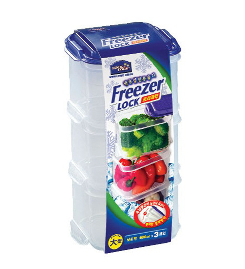 Lock & Lock Freezer 3 Pcs Container Set 600ml by Lock 'N Lock Online Lock Storage Kitchen