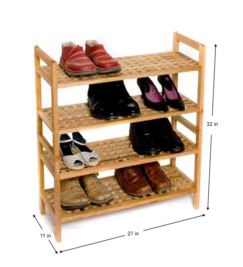 Cassia Mango Wood Natural Adjustable Shoe Rack by Mudramark Online