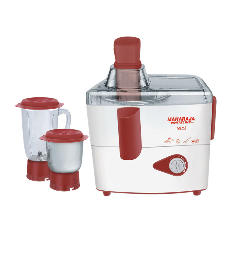 Maharaja Whiteline Real Juicer Mixer Grinder Red & White by Maharaja