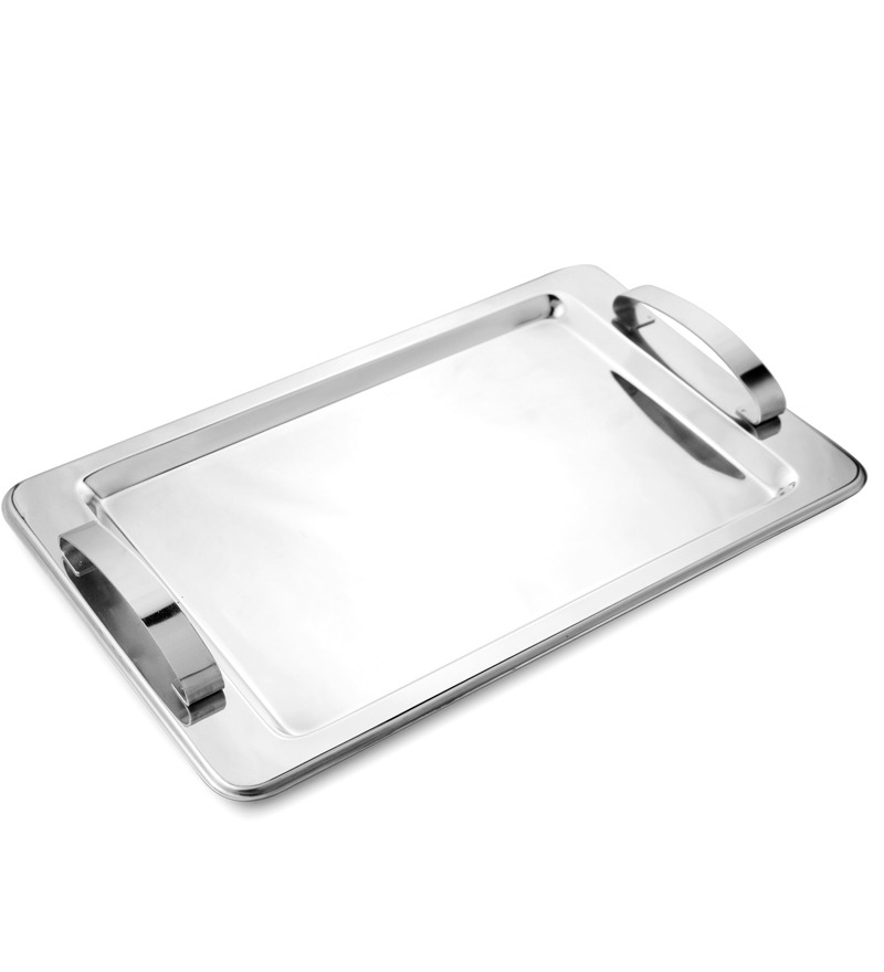 Mosaic Silver Stainless Steel Serving Tray Set of 2 by Mosaic Online