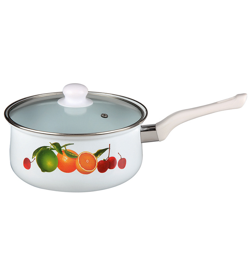 Nolta Regular Enamel Sauce Pan With Glass Lid 20Cm by NOLTA Online