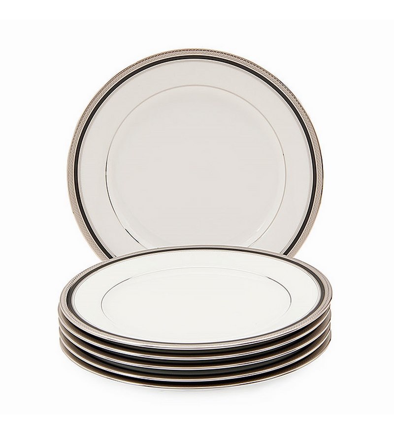 Noritake Half plate Austin platinum Set of Six Pieces by Noritake