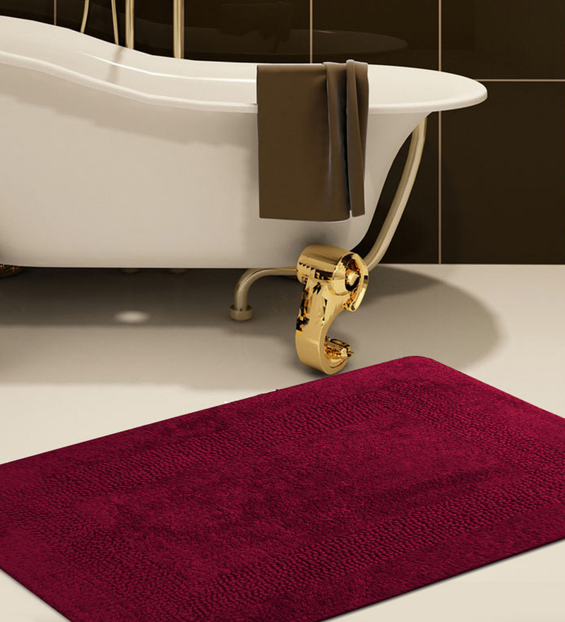Obsessions Reversable Burgundy Bath Mat by Obsessions Online Bath