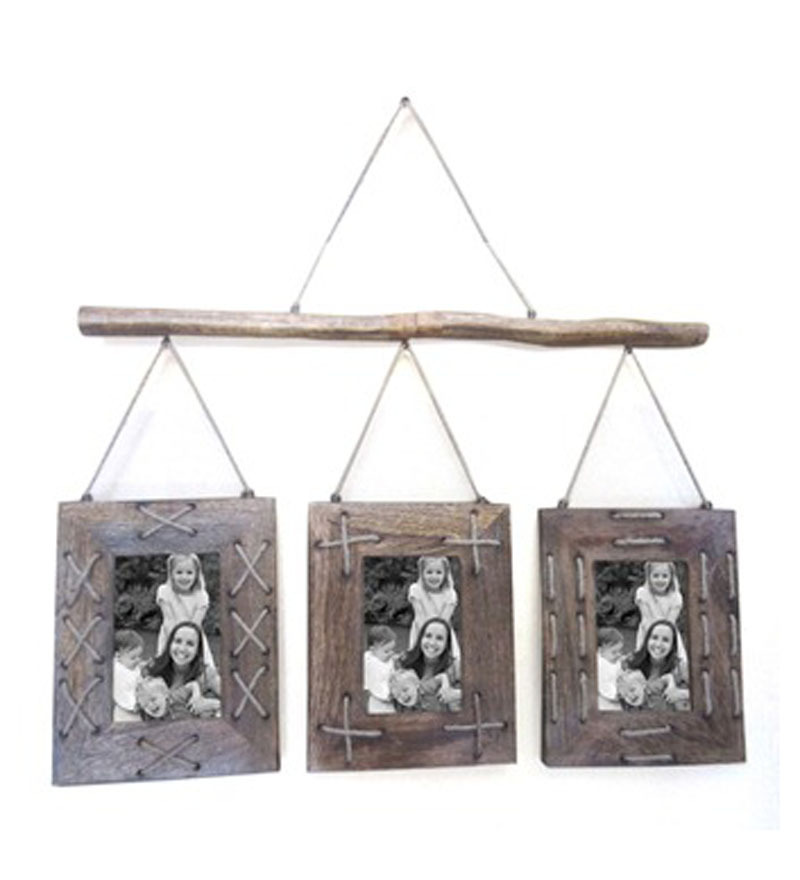Pindia Beautiful Rope Hanging Fancy Wooden Photo Frame by PIndia Online