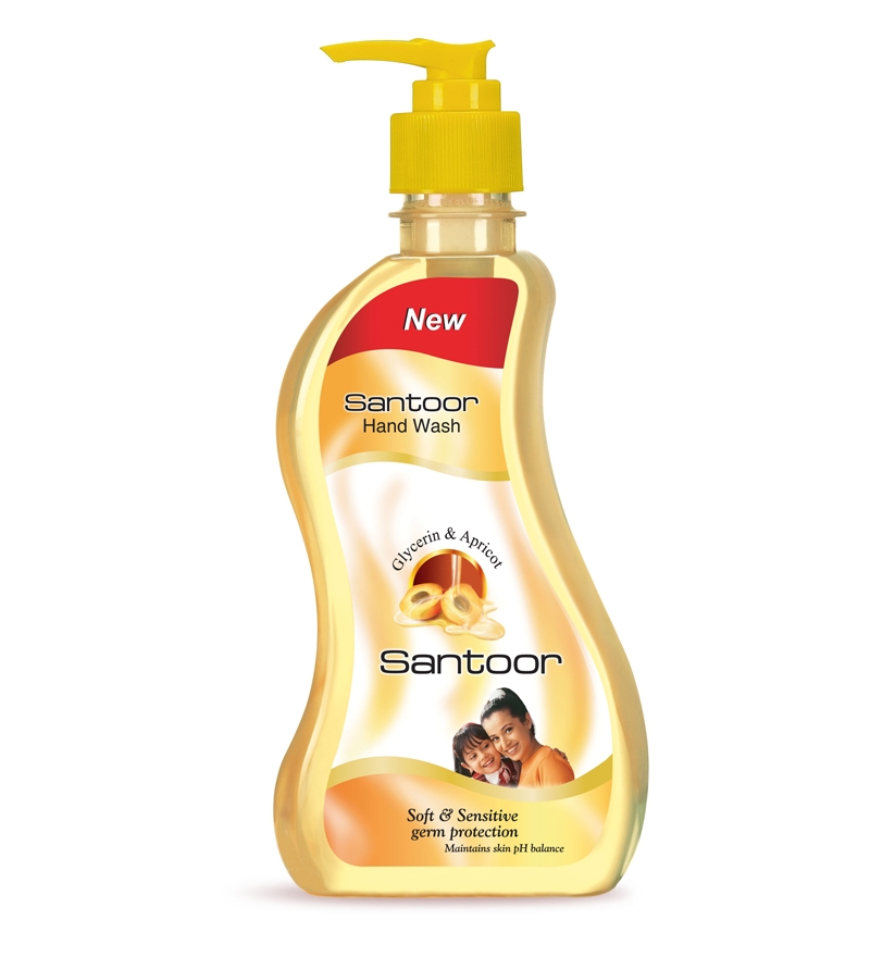 Santoor Handwash 250 ml +180 ml Refill Free Glycerine and Apricot (Pack