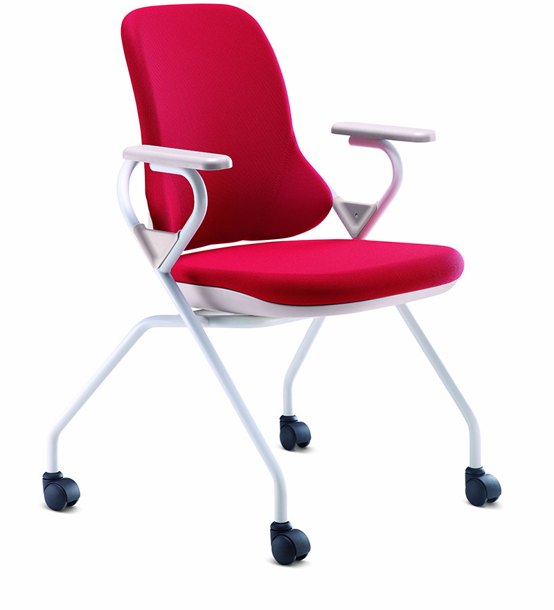 Scintilla Casto Chair with Arms in Red Colour by Godrej Interio by