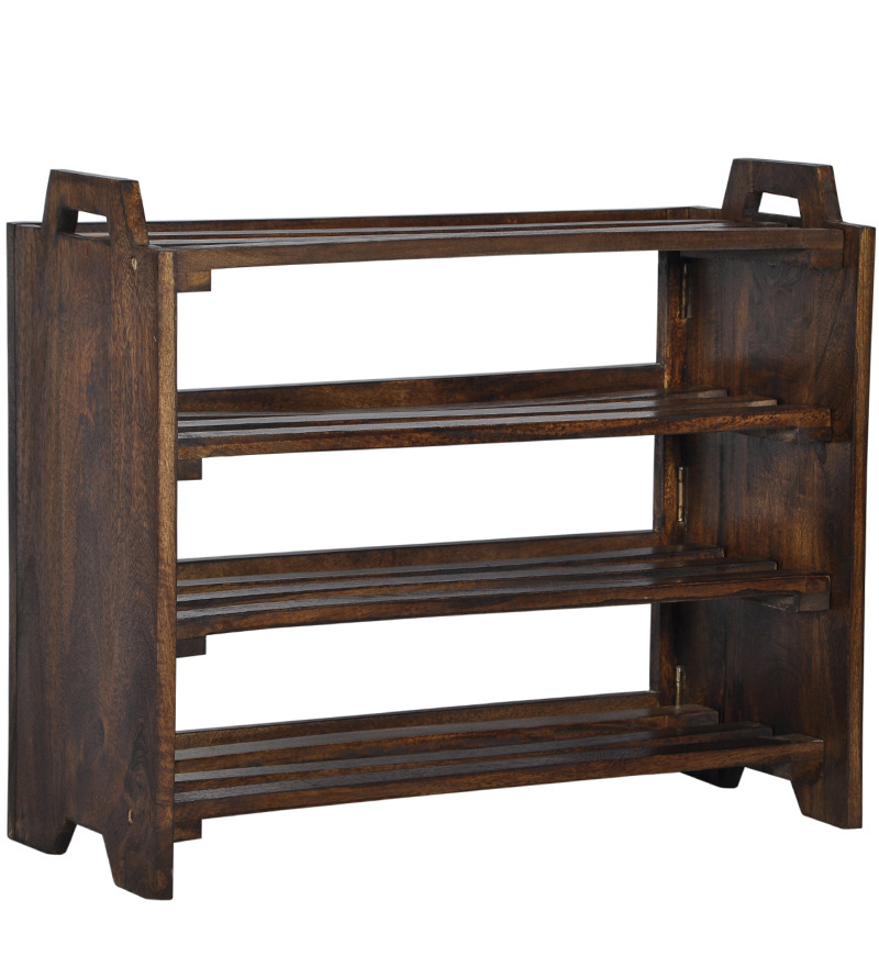 Shoe Racks in Provincial Teak Finish with Mudramark by Market Finds Online Solid Wood