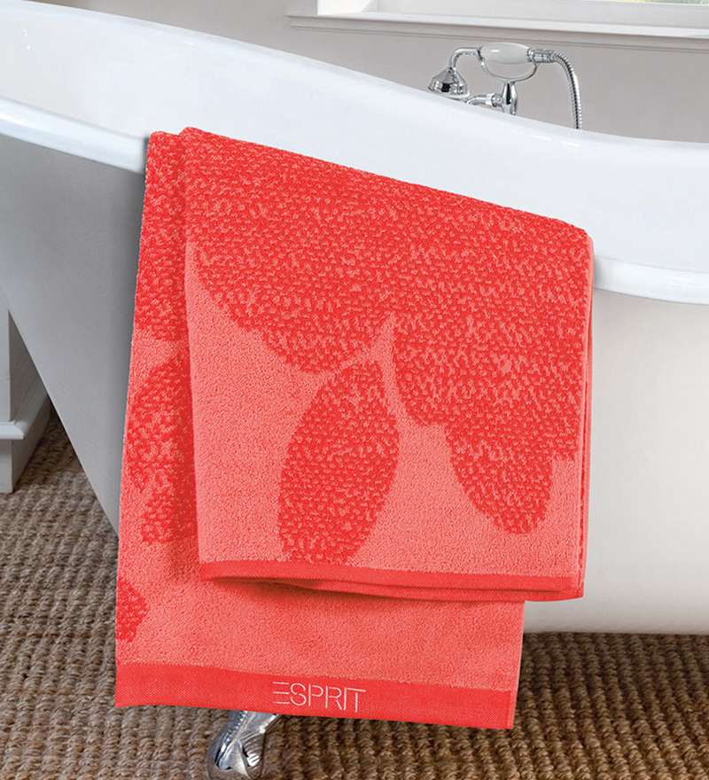 Esprit Spread Leaf Pattern Orange Hand Towel by ESPRIT Online Hand