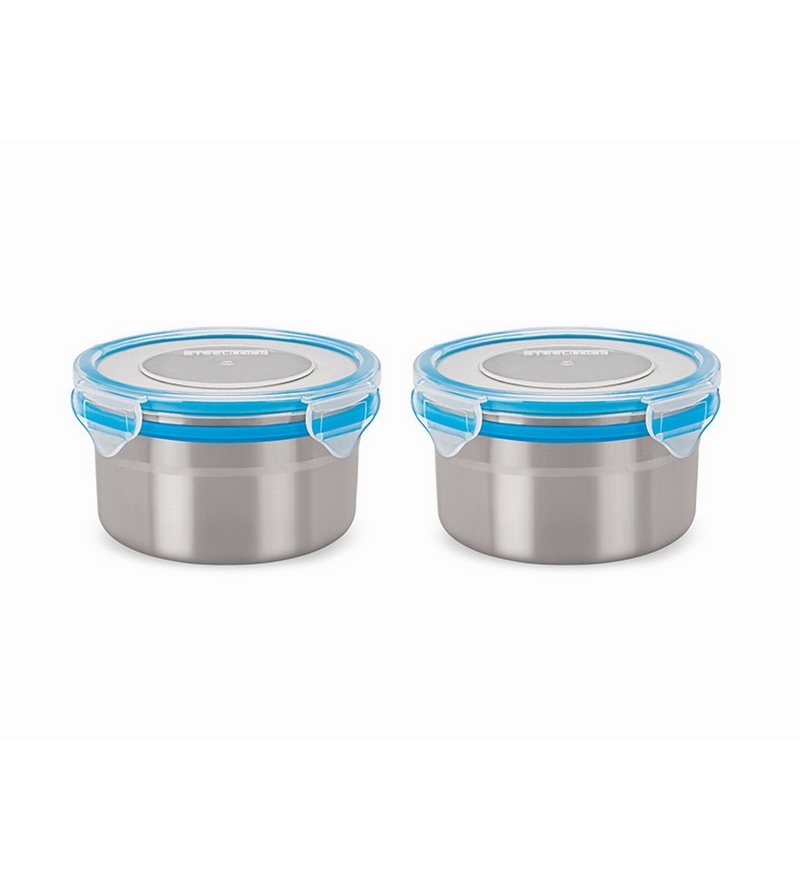Steel Lock Airtight Storage Containers 500 Ml 2 Pc 1302 Container Set