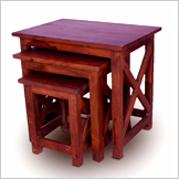 Sheesham Wood Set Of 3 Stools