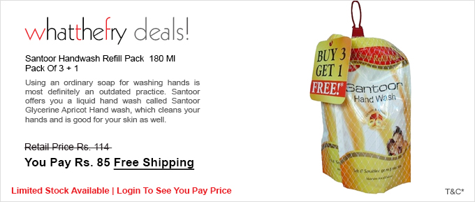 Santoor Handwash Refill Pack  180 Ml Pack Of 3 + 1 only for Rs.85