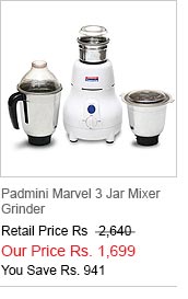 Padmini Marvel 3 Jar Mixer Grinder 