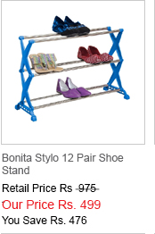 Bonita Stylo 12 Pair Shoe Stand - Blue