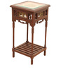 ExclusiveLane  Teak Wood End Table In Walnut Finish