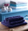 Bombay Dyeing Blue Cotton Bath Towel - Set of 4