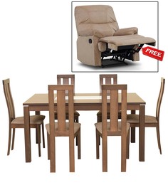 Delton Six Seater Dining Set with FREE Brown Recliner!