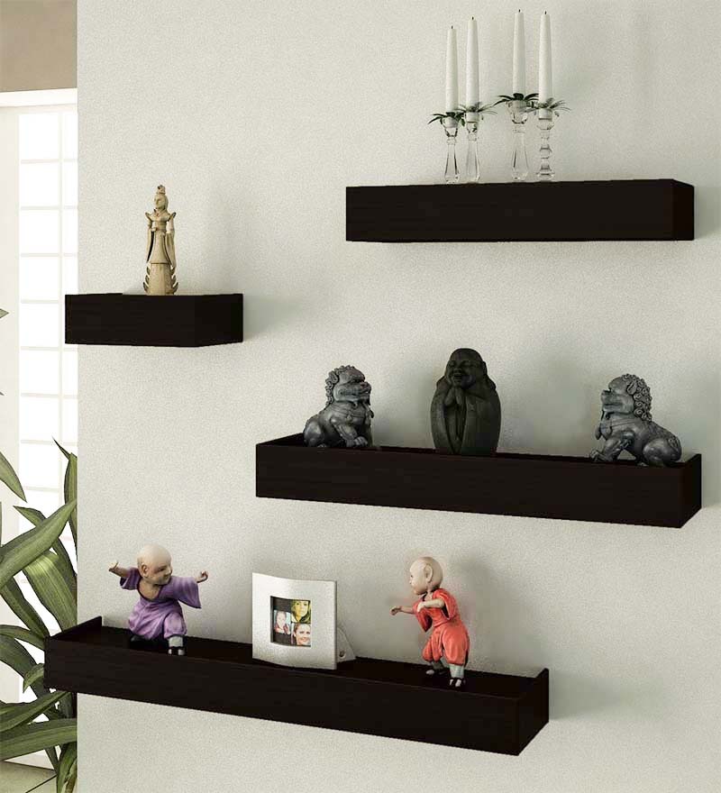 Buy Home Sparkle Black Shelf Set Of 4 Online - Contemporary - Wall