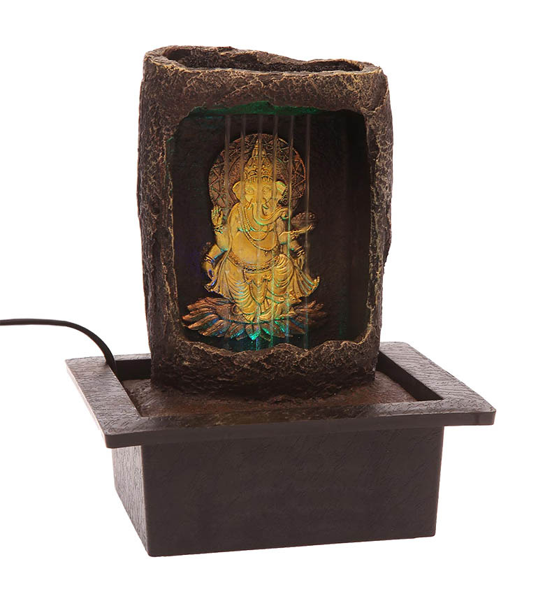 Buy Homestop Ivy Ganesh Water Fountain With Color Changing LED 8x7x10