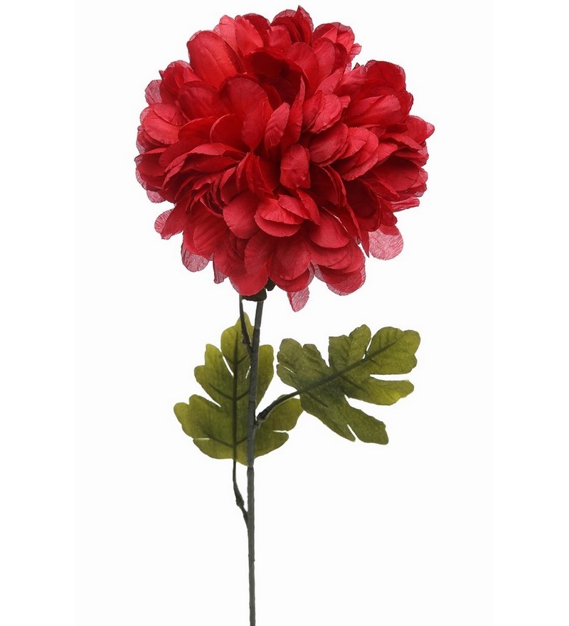 Buy Homestop Ivy Single Ball Mum Artificial Flower Stem - Red Online ...