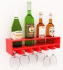 Home Sparkle Red Wooden 4 Bottle Wine Rack