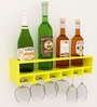 Home Sparkle Yellow Wooden 4 Bottle Wine Rack