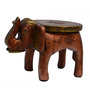 JaipurCrafts Brown Wooden Elephant Stool Showpiece