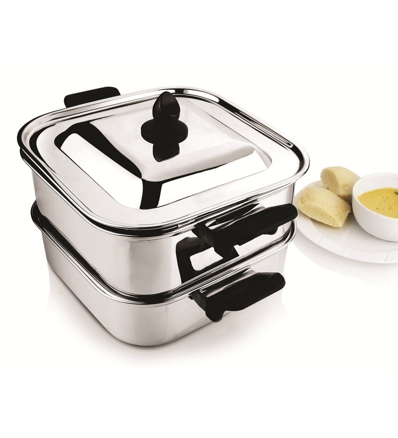 JVL Stainless Steel Square Steamer Idli Maker by JVL Online Cookware