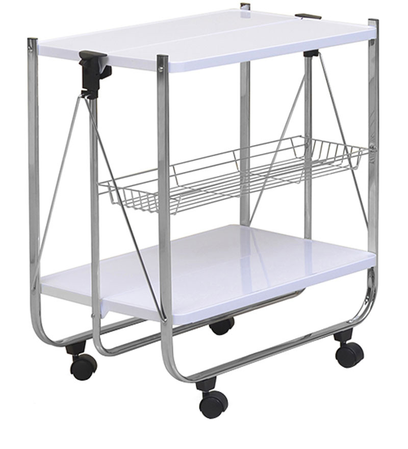 Keev Folding Serving Cart in White colour by @Home by @ Home Online ...